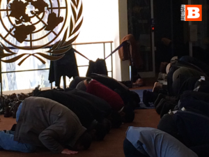 Muslims praying at UN, where they have taken over a public room formerly available to all
